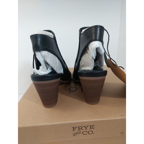 Frye and Co. Women's Size 6.5 Gianella Heeled Sandals 6.5M Black Open Heel Toe - Picture 7 of 14